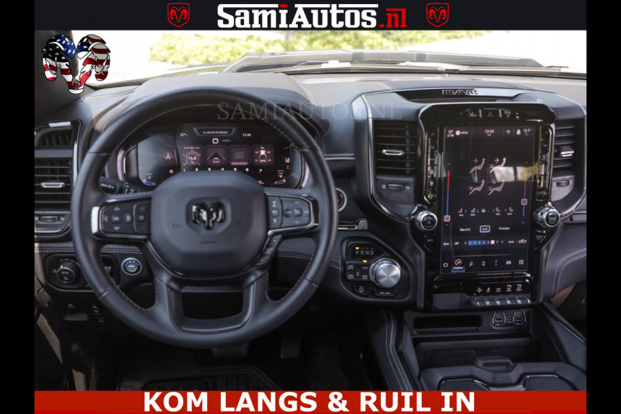 Dodge Ram LIMITED HULK | 5.7 V8 402PK " HEMI | HUD | LUCHTVERING | PANO | MWK KLEP | MEGA VOL | DC | 5 PERS | CREW CAB | DUBBELE CABINE | GRIJSKENETEKN | MEEST COMFORTABELE BEDRIJFSAUTO |