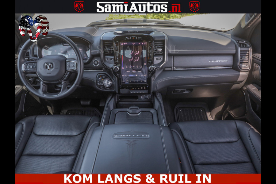 Dodge Ram LIMITED HULK | 5.7 V8 402PK " HEMI | HUD | LUCHTVERING | PANO | MWK KLEP | MEGA VOL | DC | 5 PERS | CREW CAB | DUBBELE CABINE | GRIJSKENETEKN | MEEST COMFORTABELE BEDRIJFSAUTO |