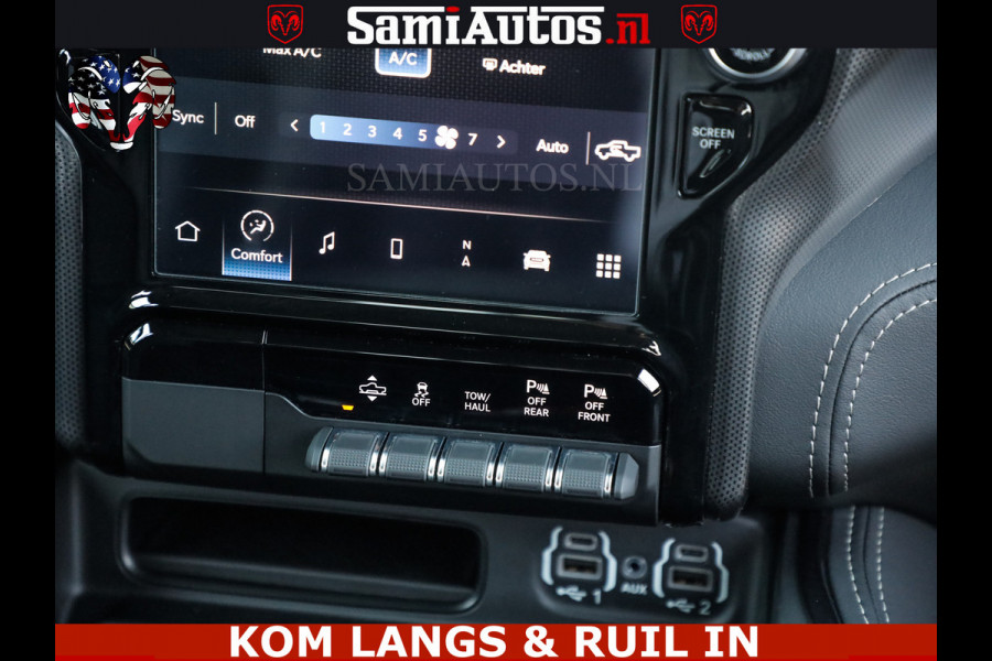 Dodge Ram LIMITED HULK | 5.7 V8 402PK " HEMI | HUD | LUCHTVERING | PANO | MWK KLEP | MEGA VOL | DC | 5 PERS | CREW CAB | DUBBELE CABINE | GRIJSKENETEKN | MEEST COMFORTABELE BEDRIJFSAUTO |