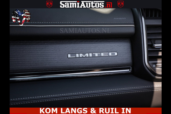 Dodge Ram LIMITED HULK | 5.7 V8 402PK " HEMI | HUD | LUCHTVERING | PANO | MWK KLEP | MEGA VOL | DC | 5 PERS | CREW CAB | DUBBELE CABINE | GRIJSKENETEKN | MEEST COMFORTABELE BEDRIJFSAUTO |