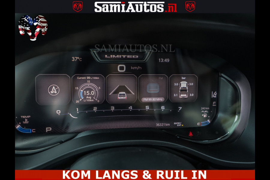 Dodge Ram LIMITED HULK | 5.7 V8 402PK " HEMI | HUD | LUCHTVERING | PANO | MWK KLEP | MEGA VOL | DC | 5 PERS | CREW CAB | DUBBELE CABINE | GRIJSKENETEKN | MEEST COMFORTABELE BEDRIJFSAUTO |