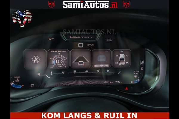 Dodge Ram LIMITED HULK | 5.7 V8 402PK " HEMI | HUD | LUCHTVERING | PANO | MWK KLEP | MEGA VOL | DC | 5 PERS | CREW CAB | DUBBELE CABINE | GRIJSKENETEKN | MEEST COMFORTABELE BEDRIJFSAUTO |