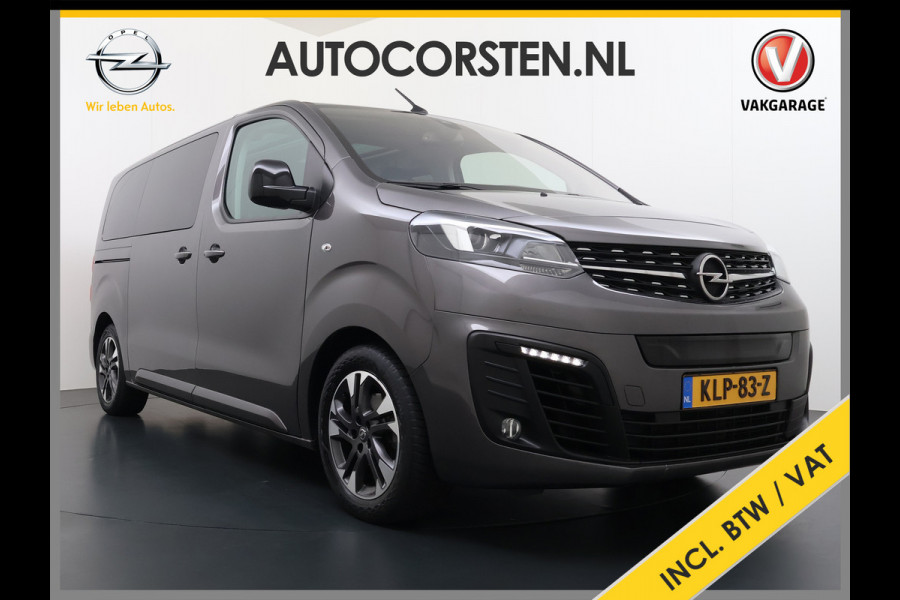 Opel Vivaro Combi Electric 8-Persoons L2 75kWh Leder Panoramadak 2X Elek.Schuifdeur Trekhaak 360°Camera Stoelverwarming Apple Carplay Android Auto Navi Ecc SOH 90% Cruise Control Regen-Lichtsensor Privacy Glas Lmv DAB Led 1.000KG Trekgewicht Garantie op Accu tot 19-12-2030/160.000km