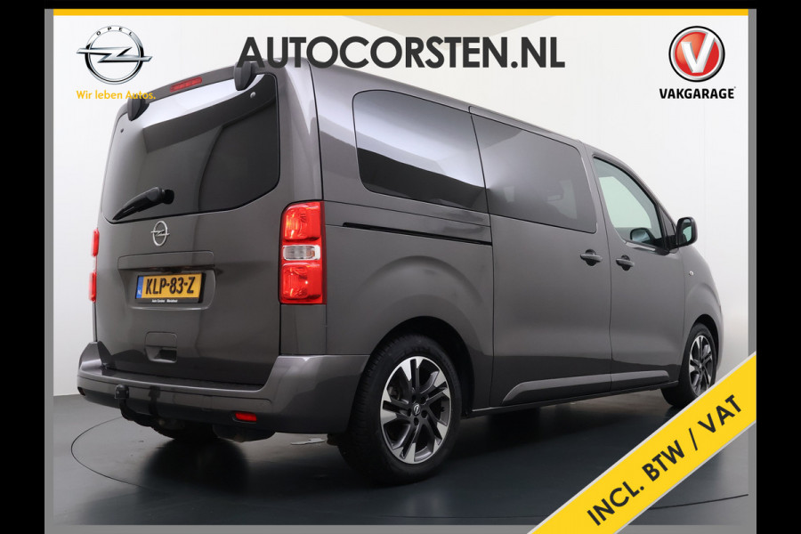 Opel Vivaro Combi Electric 8-Persoons L2 75kWh Leder Panoramadak 2X Elek.Schuifdeur Trekhaak 360°Camera Stoelverwarming Apple Carplay Android Auto Navi Ecc SOH 90% Cruise Control Regen-Lichtsensor Privacy Glas Lmv DAB Led 1.000KG Trekgewicht Garantie op Accu tot 19-12-2030/160.000km