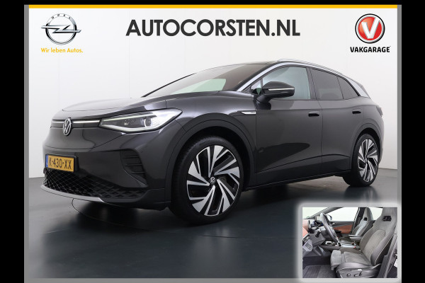 Volkswagen ID.4 MAX 82kWh Pano-Dak Warmtepomp Lmv 21" Leer/Alcantara-sportStoel+Elektr.+Mem. Matrix LED Head-Up Display 360°Camera SOH 93% Stoel Apple Carplay/Android Auto Keyless advanced displayDodehoek detector Ergo Active Dealeronderhouden 1e Eigenaar Origineel Nederlandse Auto € 61.000 nieuw!