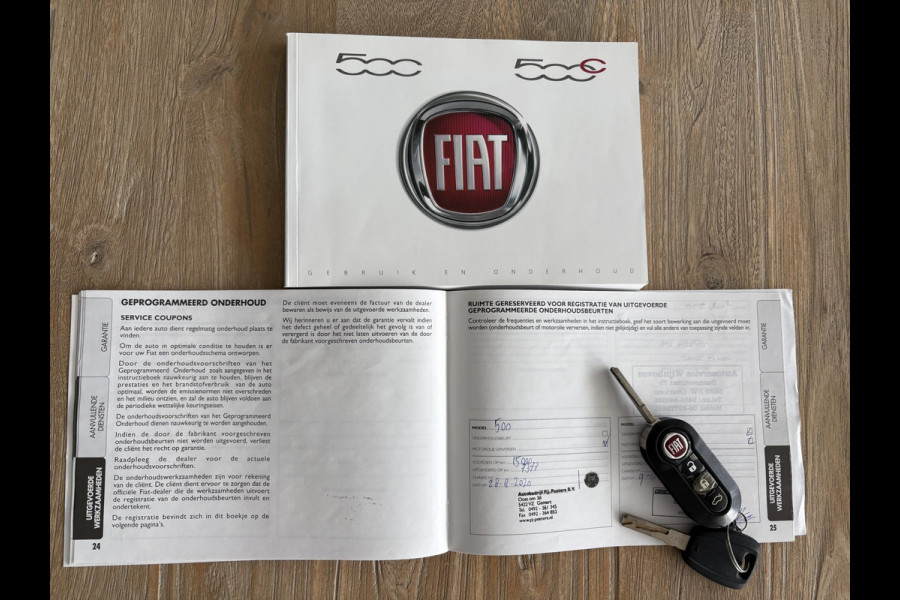Fiat 500C 0.9 TwinAir Turbo Lounge Automaat Glazen panoramadak - Airco - Navigatie - Parkeersensor achter - Licht metalen velgen 15 inch - Cruise control - Mistlampen - Elektrische ramen - Stuur multifunctioneel - Bluetooth - Centrale vergrendeling met afstandsbediening - Start/stop systeem