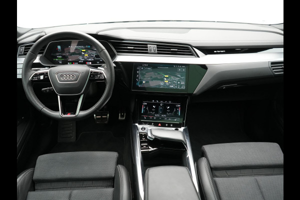Audi Q8 e-tron Sportback 55 Quattro S edition 95 kWh 408pk Dealer O.H | Luchtvering | Panodak | Black Optic | Adaptive Cruise | 360 Camera | B&O Soundsystem | 21"L.M | Alcantara Sportstoelen Memory | Apple Carplay | Matrix LED |