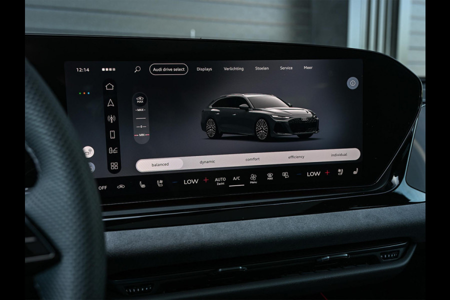 Audi A6 Avant 2.0 e-hybrid quattro S edition Competition | 5 Jaar garantie | Achterasbesturing | B&O | Carbon inleg | Stoelventilatie en Massage | Luchtvering | Panoramadak | Soft close | Keyless | Head-up | 360 camera | Passagiers Display |