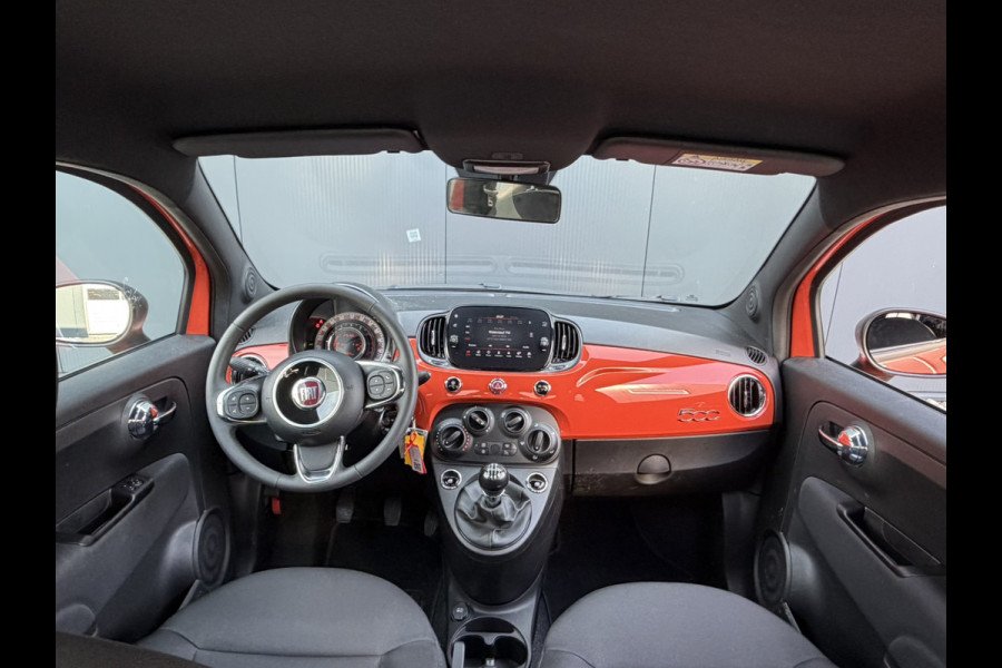 Fiat 500 1.0 Hybrid | Oranje | Apple Carplay/Android Auto | Licht/regensensor | Mistlampen voor
