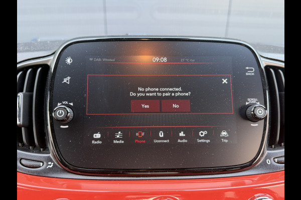 Fiat 500 1.0 Hybrid | Oranje | Apple Carplay/Android Auto | Licht/regensensor | Mistlampen voor
