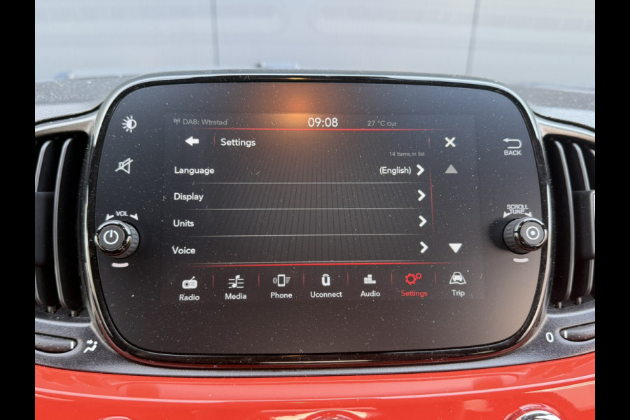 Fiat 500 1.0 Hybrid | Oranje | Apple Carplay/Android Auto | Licht/regensensor | Mistlampen voor