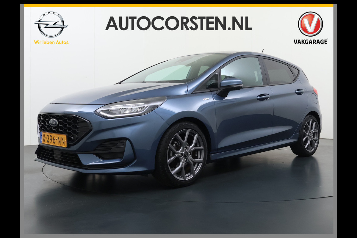 Ford Fiesta 1.0T 124PK Hybrid ST-Line Stoel+Stuur+Voorruitverwarming Apple Carplay/Android Auto Navi* Ecc Cruise Control Pdc Keyless DAB+ Bluetooth Lmv Lane Assist Isofix Regensensor 1e Eigenaar Origineel Nederlandse Auto