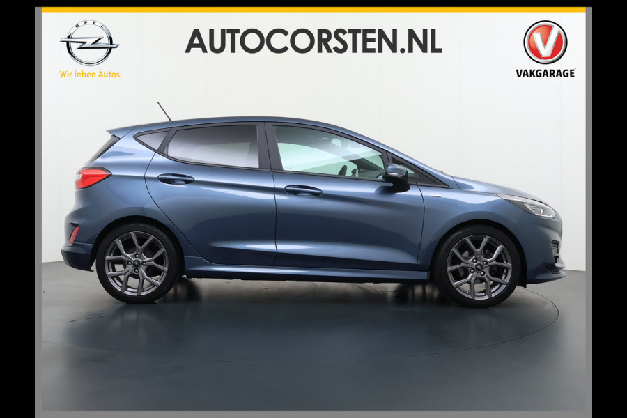 Ford Fiesta 1.0T 124PK Hybrid ST-Line Stoel+Stuur+Voorruitverwarming Apple Carplay/Android Auto Navi* Ecc Cruise Control Pdc Keyless DAB+ Bluetooth Lmv Lane Assist Isofix Regensensor 1e Eigenaar Origineel Nederlandse Auto