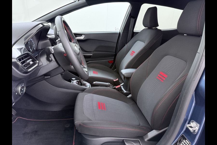 Ford Fiesta 1.0T 124PK Hybrid ST-Line Stoel+Stuur+Voorruitverwarming Apple Carplay/Android Auto Navi* Ecc Cruise Control Pdc Keyless DAB+ Bluetooth Lmv Lane Assist Isofix Regensensor 1e Eigenaar Origineel Nederlandse Auto