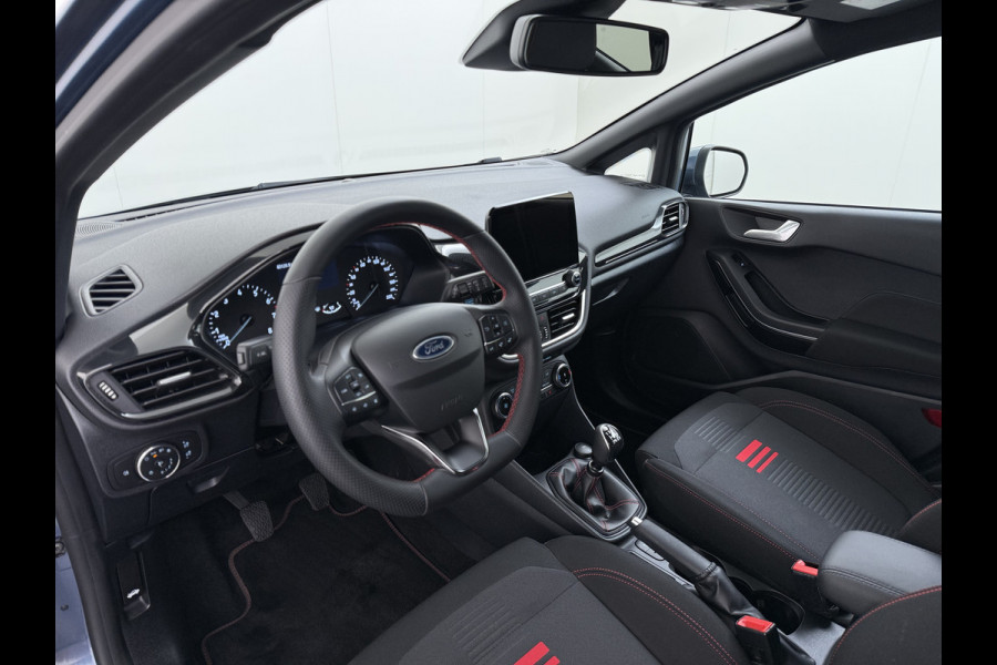 Ford Fiesta 1.0T 124PK Hybrid ST-Line Stoel+Stuur+Voorruitverwarming Apple Carplay/Android Auto Navi* Ecc Cruise Control Pdc Keyless DAB+ Bluetooth Lmv Lane Assist Isofix Regensensor 1e Eigenaar Origineel Nederlandse Auto
