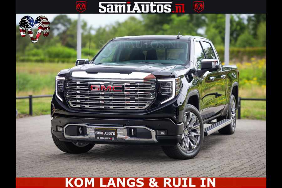 GMC Sierra DENALI | All-In Prijs | 6,2 V8 Full Option | De Meest Luxe Pick-Up in zijn Klasse | Comfortabele Dubbele Cabine met Royale 5 Zitplaatsen | BPM vrij | Nu Leverbaar uit Voorraad | Voorraad Nr 2232 | De specialist in Amerikaanse pick‑ups in Nederland en Europa.