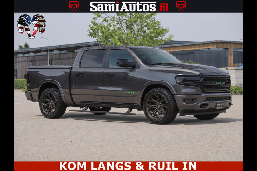 Dodge Ram 1500 LIMITED 5.7 V8 | GRANITE KLEUR | BRONS 4PLAY WIELEN | HUD | MEGA DIK | LUCHTVERING | VOLLE PICK UP | CREW CAB 5 PERSOONS GRIJS KENTEKEN | DUBBELE CABINE | | De specialist in Amerikaanse pick‑ups in Nederland en Europa.