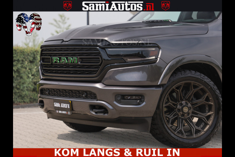 Dodge Ram 1500 LIMITED 5.7 V8 | GRANITE KLEUR | BRONS 4PLAY WIELEN | HUD | MEGA DIK | LUCHTVERING | VOLLE PICK UP | CREW CAB 5 PERSOONS GRIJS KENTEKEN | DUBBELE CABINE | | De specialist in Amerikaanse pick‑ups in Nederland en Europa.