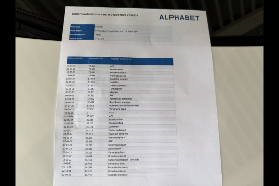 Volkswagen Caddy 2.0 TDI L2H1 BMT Maxi Comfortline / vaste prijs rijklaar € 15.950 ex btw / euro 6 / bpm vrij / ingerichte laadruimte / ex KPN / airco / cruise / pdc achter / omvormer !