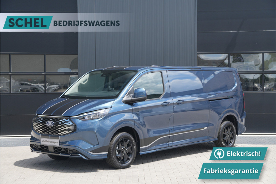 Ford E-Transit Custom 320 L2H1 Sport 71 kWh 218pk - 2x Schuif - Stoel/Stuurverwarming - Cruise - Keyless - Rijklaar