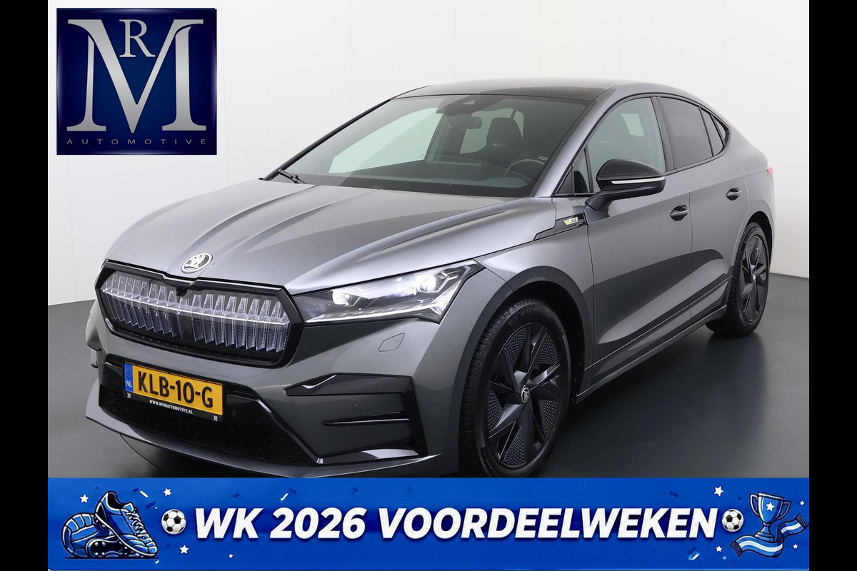 Škoda ENYAQ Coupé iV 80 RS SOH 89% |ELEK. ACHTERKLEP| PANO| ELEK. STOEL MET MEMORY| NET ONDERHOUD GEHAD RIJKLAAR| RS KUIPSTOELEN| DODE HOEK SENSOR| CAMERA| STOEL + STUURVERWARMING|