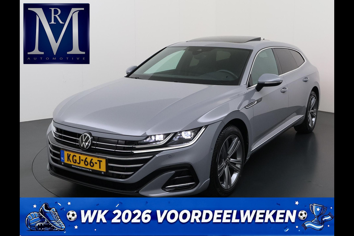 Volkswagen Arteon Shooting Brake 1.4 TSI eHybrid R-Line BINNEN + BUITEN VAN: 37.900,- VOOR: 34.877,- UW WKVOORDEEL: 3.023,- | PANO| NAPPALEDER SPORTSTOELEN| ELEK. STOEL MET MEMORY| ELEK. ACHTERKLEP| ACHTERBANK VERWARMD| CAMERA| STOELVERWARMING| CARPLAY| DODE HOEK SENSOR