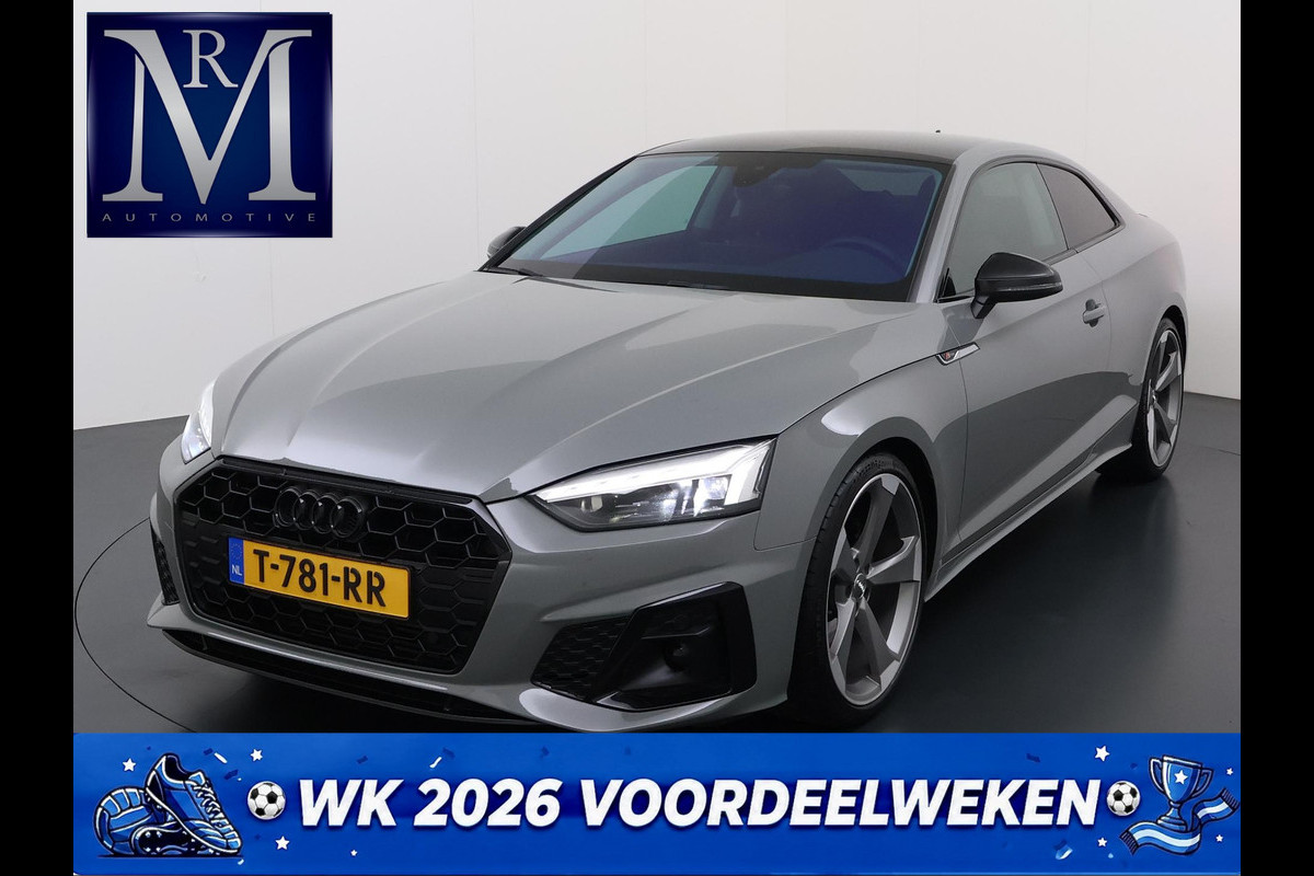 Audi A5 Coupé 40 TFSI S edition VAN: 29.900,- VOOR: 25.877,- UW WKVOORDEEL: 4.023,- | S LINE IN- EN EXTERIEUR | TOPSTAAT! | 20 INCH| LEER| CAMERA| STOELVERWARMING| MATRIX LED| QUANTUM GRIJS
