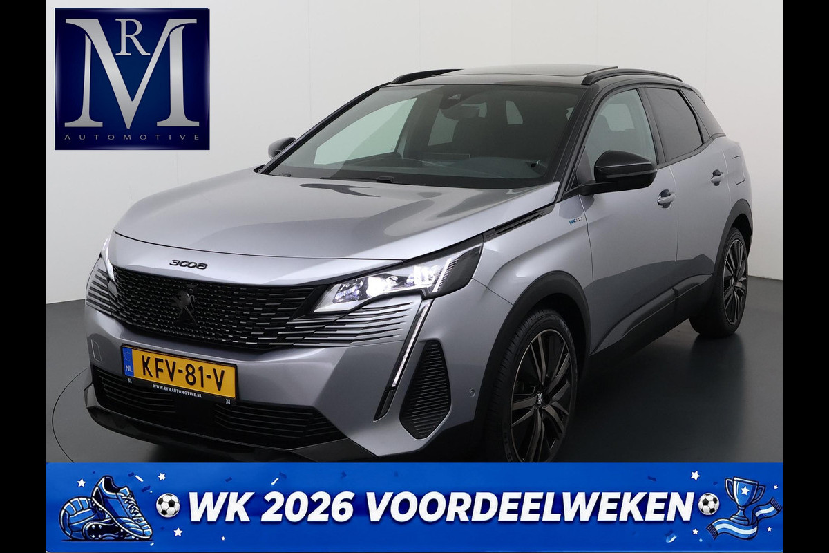 Peugeot 3008 1.6 HYbrid 225 GT Pack Business VAN: 27.900,- VOOR: 24.877,- UW WKVOORDEEL: 3.023,- | BOMVOL!! | PANO | ELEK. ACHTERKLEP | STOELVERWARMING | APPLECARPLAY | RIJKLAAR MET 12 MND BOVAG GARANTIE | ACHTERUITRIJ CAMERA | ADAP. CRUISE | DODE HOEK |