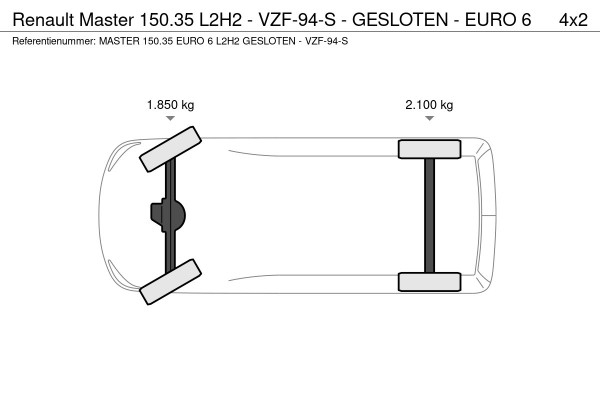 Renault Master 150.35 L2H2 - VZF-94-S - GESLOTEN - EURO 6