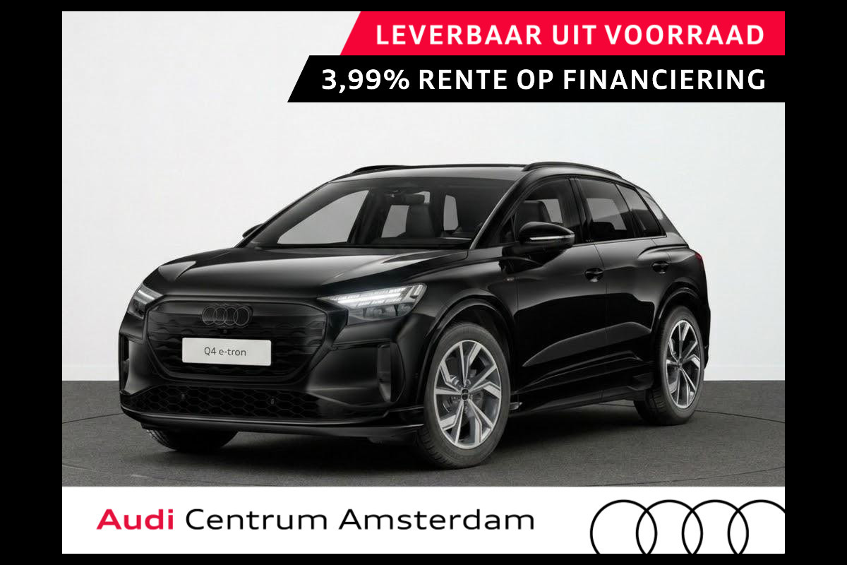 Audi Q4 e-tron S edition 82 kWh 286 pk | Glazen panoramadak | Techniekpakket plus | Trekhaak | S line leder zwart |