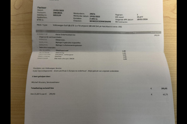 Volkswagen Golf 1.4 eHybrid GTE 19"/Adaptieve cruise/Lane + Travel assist/Front assist/Virtual Cockpit/Apple Carplay & Android auto/PDC v+a
