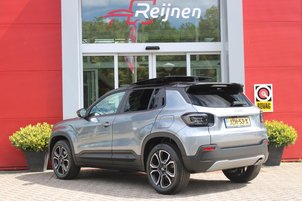 Jeep Avenger 1.2 e-Hybrid 110PK SUMMIT | PANORAMA SCHUIF/KANTEL DAK | INFOTAINMENT & CONVENIENCE PACK: NAVIGATIE/VERKEERBORDENINFORMATIE/KEYLESS ENTRY EN START/HANDSFREE ELEKTRISCH BEDIENBARE ACHTERKLEP/JBL AUDIO SYSTEM/AFDEKKING MIDDENCONSOLE | WINTERPACK: STOELVERWARMING/VERWARMBARE VOORRUITRAND | 18" LICHTMETAAL DIAMOND CUT | ADAPTIVE CRUISE CONTROL + LANE CENTERINGASSIST | SELEC-TERRAIN DRIVING MODE SELECT | 360° PARKEERSENSENSOREN | ACHTERUITRIJCAMERA 180° MET DRONE-VIEW | AUTOMATISCH GROOTLICHT | BLIND SPOT WARNING | FULL LED KOPLAMPEN | ZWART DAK |DRAADLOZE APPLE CARPLAY/AND