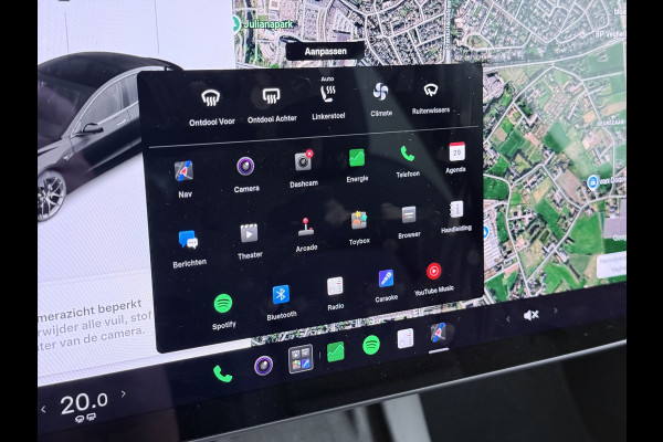 Tesla Model 3 Performance AWD 513PK Facelift Warmtepomp Lmv 20" Panoramadak Adap.Cruise Elek.Verwarmde Stoelen+Memory Inductieladen Navi Camer SOH 85.6% Led Pdc Privacy Glas Elek.Achterklep Keyless 4WD Fabrieksgarantie op Accu en Motor tot 18-02-2029/192.000KM