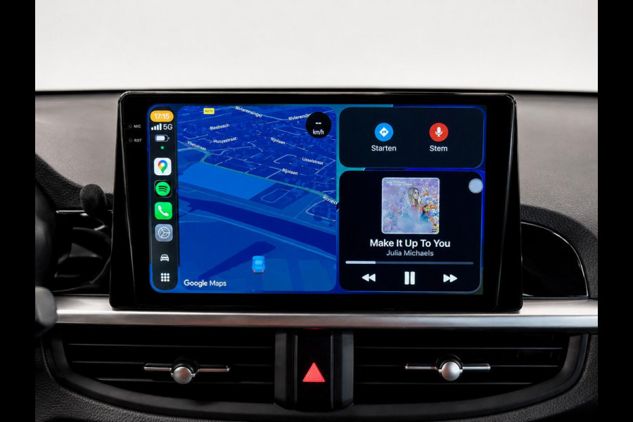 Kia Picanto 1.0 DPi ComfortLine Airco Wireless Carplay Navi Camera Achter Leder Stuurwiel Bluetooth Stoel/stuurwielverwarming