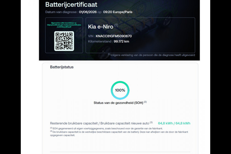 Kia e-Niro ExecutiveLine 64kWh SOH 100% Warmtepomp Panoramadak Adap.Cruise Stoelkoeling+Verwarming JBL®-Audio Leder Elek.Stoelen+Memory Cam Stuur+Achterbankverwarming Blind Spot VESS Lane Assist Lmv Privacy Glas Led Pdc DAB Dealeronderhouden