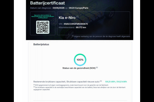 Kia e-Niro ExecutiveLine 64kWh SOH 100% Warmtepomp Panoramadak Adap.Cruise Stoelkoeling+Verwarming JBL®-Audio Leder Elek.Stoelen+Memory Cam Stuur+Achterbankverwarming Blind Spot VESS Lane Assist Lmv Privacy Glas Led Pdc DAB Dealeronderhouden