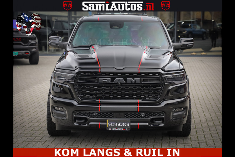 Dodge Ram 1500 Limited Night H.O 540HP 706Nm | Massage + Full Option | De Meest Luxe en Volle Pick-Up in zijn Klasse | Comfortabele Dubbele Cabine met Royale 5 Zitplaatsen | BPM vrij | Nu Leverbaar uit Voorraad | Voorraad Nr 2334 - 5409 | De specialist in Amerikaanse pick‑ups in Nederland en Europa.