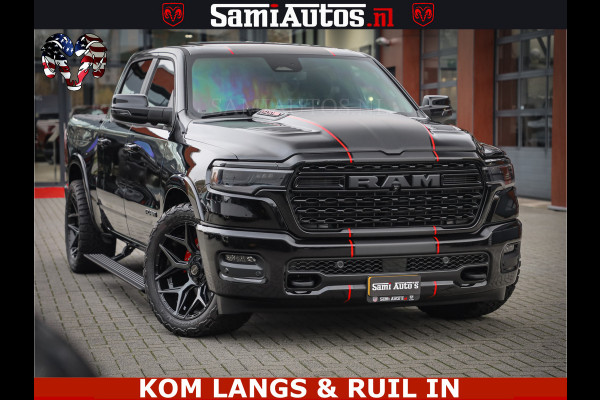 Dodge Ram 1500 Limited Night H.O 540HP 706Nm | Massage + Full Option | De Meest Luxe en Volle Pick-Up in zijn Klasse | Comfortabele Dubbele Cabine met Royale 5 Zitplaatsen | BPM vrij | Nu Leverbaar uit Voorraad | Voorraad Nr 2334 - 5409 | De specialist in Amerikaanse pick‑ups in Nederland en Europa.