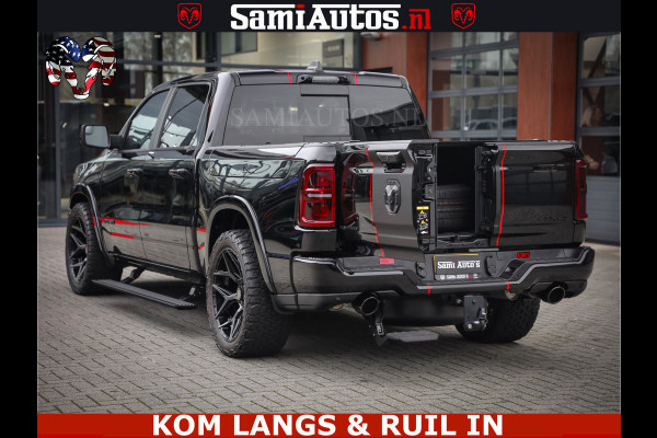 Dodge Ram 1500 Limited Night H.O 540HP 706Nm | Massage + Full Option | De Meest Luxe en Volle Pick-Up in zijn Klasse | Comfortabele Dubbele Cabine met Royale 5 Zitplaatsen | BPM vrij | Nu Leverbaar uit Voorraad | Voorraad Nr 2334 - 5409 | De specialist in Amerikaanse pick‑ups in Nederland en Europa.