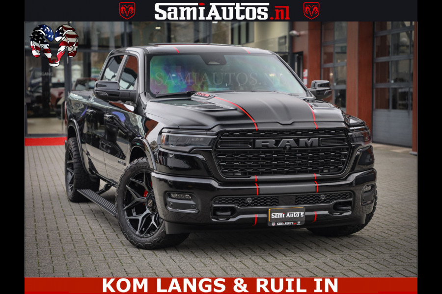 Dodge Ram 1500 Limited Night H.O 540HP 706Nm | Massage + Full Option | De Meest Luxe en Volle Pick-Up in zijn Klasse | Comfortabele Dubbele Cabine met Royale 5 Zitplaatsen | BPM vrij | Nu Leverbaar uit Voorraad | Voorraad Nr 2334 - 5409 | De specialist in Amerikaanse pick‑ups in Nederland en Europa.