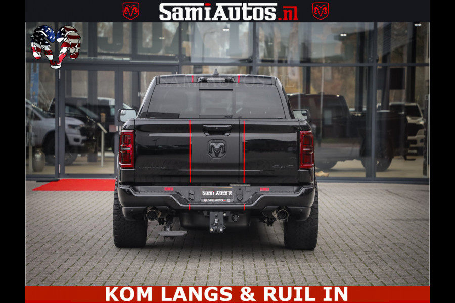 Dodge Ram 1500 Limited Night H.O 540HP 706Nm | Massage + Full Option | De Meest Luxe en Volle Pick-Up in zijn Klasse | Comfortabele Dubbele Cabine met Royale 5 Zitplaatsen | BPM vrij | Nu Leverbaar uit Voorraad | Voorraad Nr 2334 - 5409 | De specialist in Amerikaanse pick‑ups in Nederland en Europa.