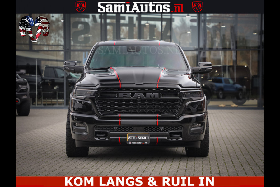 Dodge Ram 1500 Limited Night H.O 540HP 706Nm | Massage + Full Option | De Meest Luxe en Volle Pick-Up in zijn Klasse | Comfortabele Dubbele Cabine met Royale 5 Zitplaatsen | BPM vrij | Nu Leverbaar uit Voorraad | Voorraad Nr 2334 - 5409 | De specialist in Amerikaanse pick‑ups in Nederland en Europa.