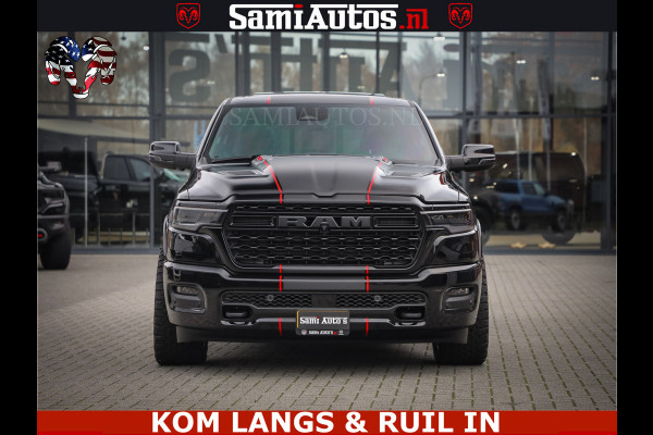 Dodge Ram 1500 Limited Night H.O 540HP 706Nm | Massage + Full Option | De Meest Luxe en Volle Pick-Up in zijn Klasse | Comfortabele Dubbele Cabine met Royale 5 Zitplaatsen | BPM vrij | Nu Leverbaar uit Voorraad | Voorraad Nr 2334 - 5409 | De specialist in Amerikaanse pick‑ups in Nederland en Europa.