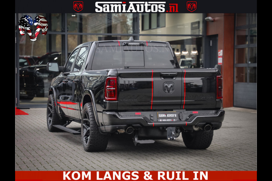 Dodge Ram 1500 Limited Night H.O 540HP 706Nm | Massage + Full Option | De Meest Luxe en Volle Pick-Up in zijn Klasse | Comfortabele Dubbele Cabine met Royale 5 Zitplaatsen | BPM vrij | Nu Leverbaar uit Voorraad | Voorraad Nr 2334 - 5409 | De specialist in Amerikaanse pick‑ups in Nederland en Europa.