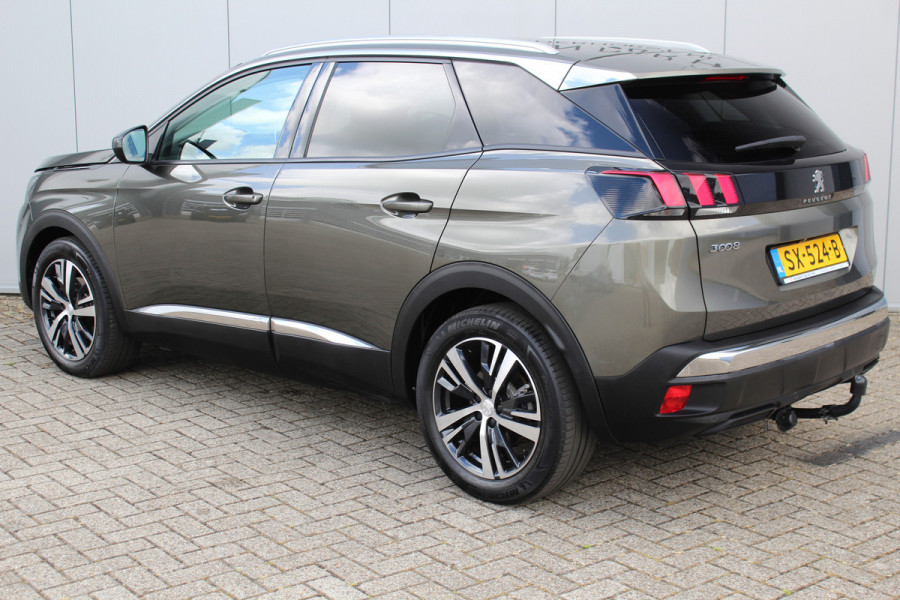 Peugeot 3008 1.6-165pk e-THP Allure AUTOMAAT ! Trekgewicht 1.550kg ! Autm. airco dual, camera, digitaal dashboard, navigatie, telefoonvoorb., trekhaak, LM wielen, metallic lak, privacy glass, cruise cntrl, elektr. achterklep etc.