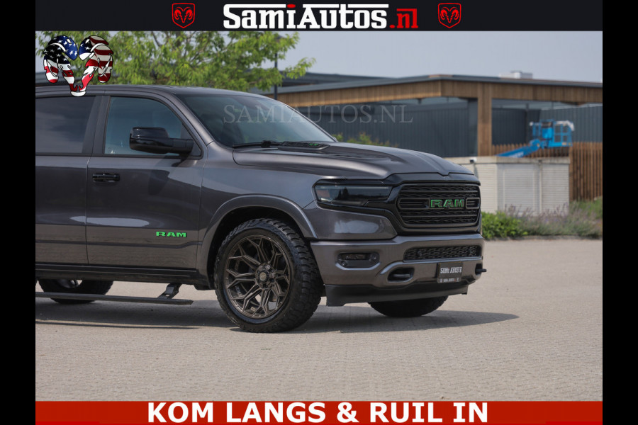Dodge Ram 1500 LIMITED 5.7 V8 | GRANITE KLEUR | BRONS 4PLAY WIELEN | HUD | MEGA DIK | LUCHTVERING | VOLLE PICK UP | CREW CAB 5 PERSOONS GRIJS KENTEKEN | DUBBELE CABINE | | De specialist in Amerikaanse pick‑ups in Nederland en Europa.