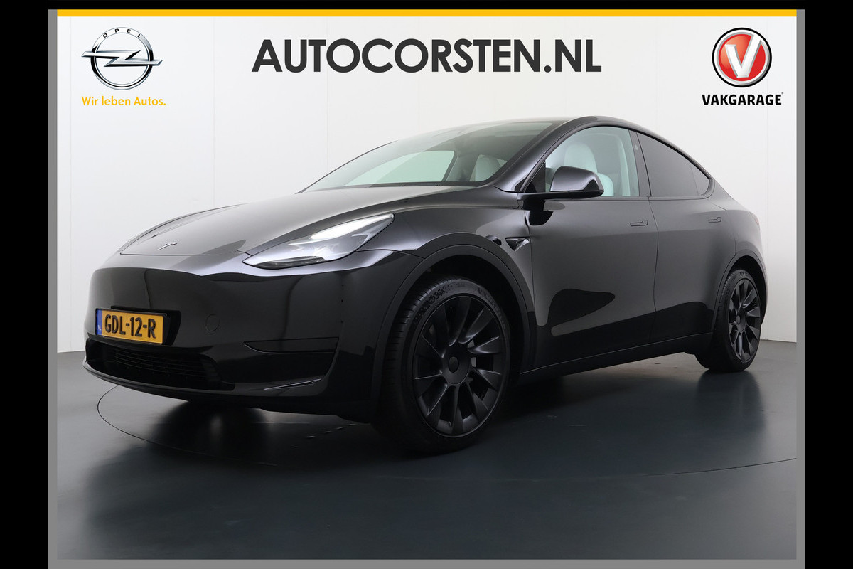 Tesla Model Y **RWD** Long Range 75kWh SOH 95% Lmv 20" Ivoor Leder Warmtepomp FSD-4 Computer Elek.Stoelen+Memory Panoramadak Navi Camera's Ecc Elek.Achterklep Privacy Glas Led AMD Ryzen™ Fabrieksgarantie tot 27-6-2028 Garantie op Accu en Motor tot 27-6-2032/192.000km 1e Eigenaar Origineel Nederlandse Auto
