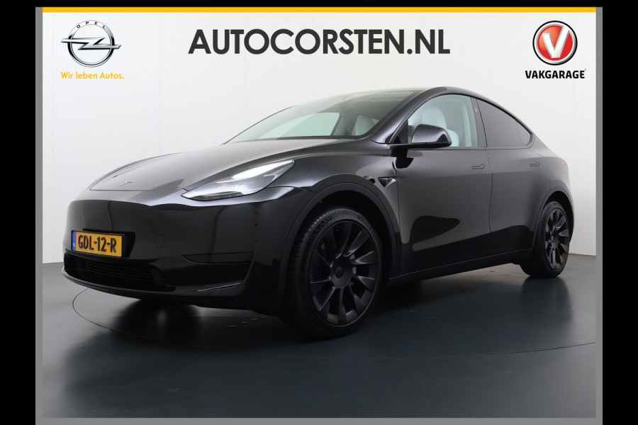 Tesla Model Y **RWD** Long Range 75kWh SOH 95% Lmv 20" Ivoor Leder Warmtepomp FSD-4 Computer Elek.Stoelen+Memory Panoramadak Navi Camera's Ecc Elek.Achterklep Privacy Glas Led AMD Ryzen™ Fabrieksgarantie tot 27-6-2028 Garantie op Accu en Motor tot 27-6-2032/192.000km 1e Eigenaar Origineel Nederlandse Auto