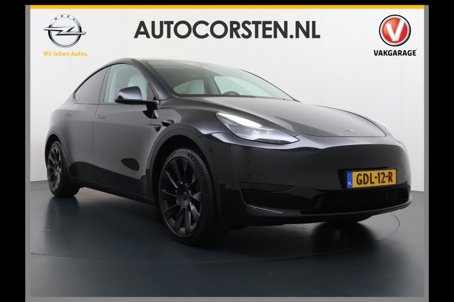 Tesla Model Y **RWD** Long Range 75kWh SOH 95% Lmv 20" Ivoor Leder Warmtepomp FSD-4 Computer Elek.Stoelen+Memory Panoramadak Navi Camera's Ecc Elek.Achterklep Privacy Glas Led AMD Ryzen™ Fabrieksgarantie tot 27-6-2028 Garantie op Accu en Motor tot 27-6-2032/192.000km 1e Eigenaar Origineel Nederlandse Auto