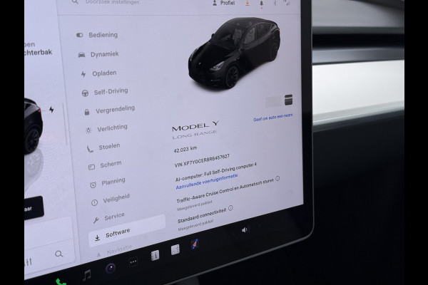 Tesla Model Y **RWD** Long Range 75kWh SOH 95% Lmv 20" Ivoor Leder Warmtepomp FSD-4 Computer Elek.Stoelen+Memory Panoramadak Navi Camera's Ecc Elek.Achterklep Privacy Glas Led AMD Ryzen™ Fabrieksgarantie tot 27-6-2028 Garantie op Accu en Motor tot 27-6-2032/192.000km 1e Eigenaar Origineel Nederlandse Auto